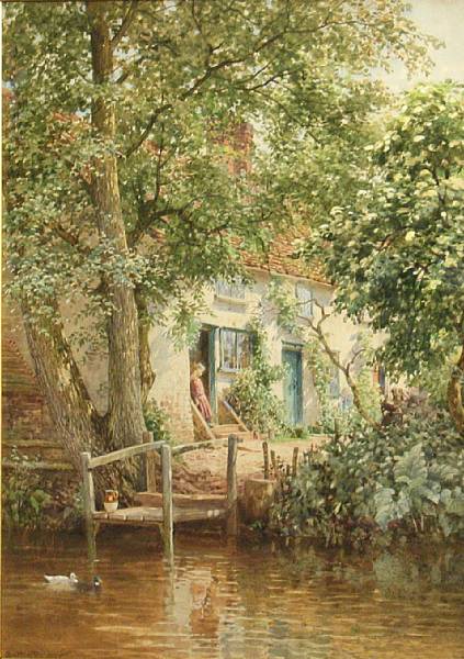 Appraisal: Harry Sutton Palmer R I British - A cottage by