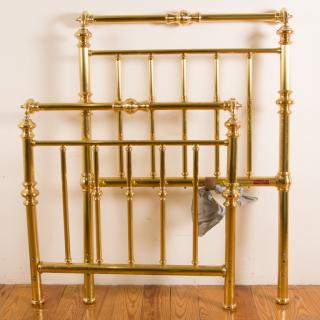 Appraisal: Charles P Rodgers Twin Brass Bed Labeled Charles P Rogers