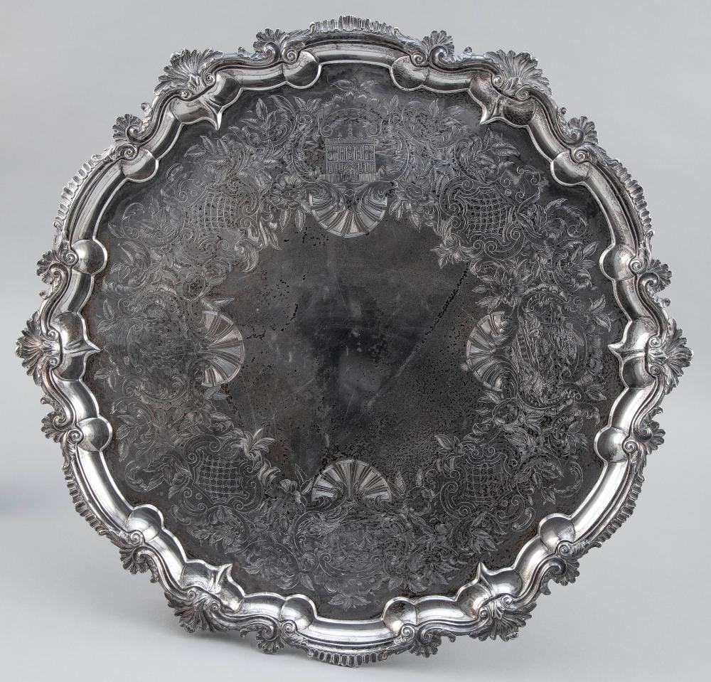 Appraisal: VICTORIAN STERLING SILVER TRAY LONDON APPROX TROY OZ VICTORIAN STERLING