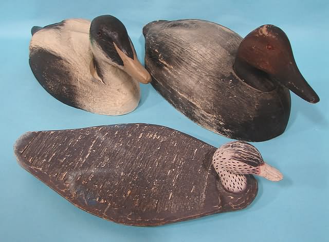 Appraisal: Group of decoys including balsa wood Canvasback