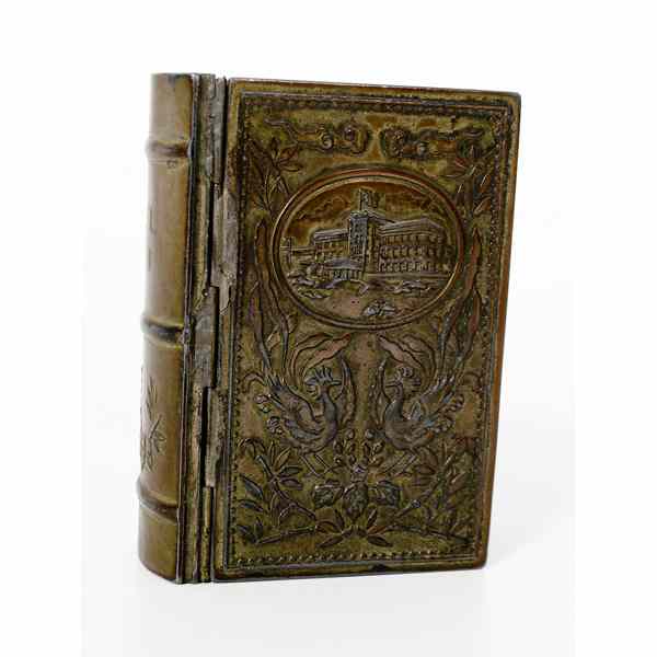 Appraisal: Chinese Book-Form Box Chinese A mixed metal book-form box with