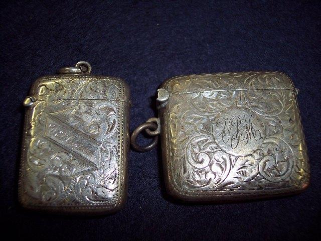 Appraisal: Two engraved vesta cases both Birmingham and