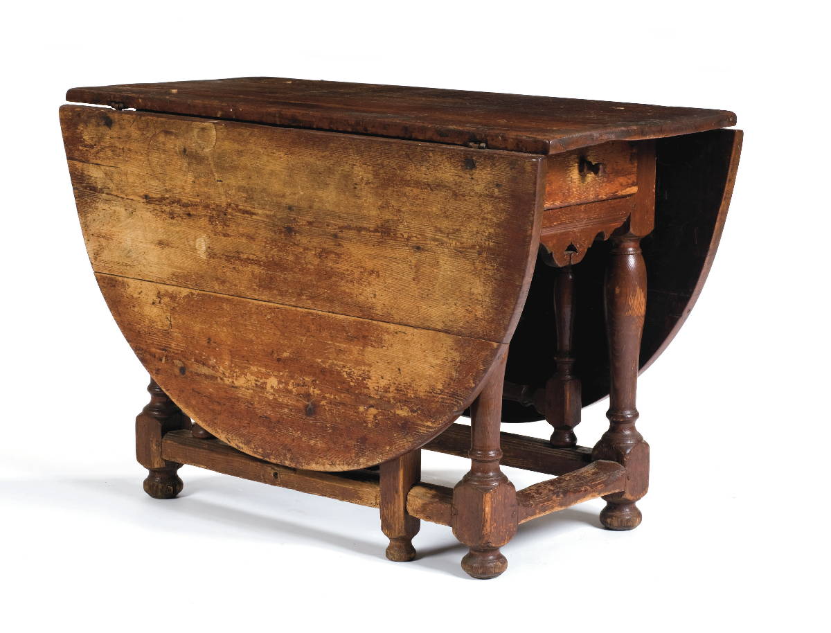 Appraisal: WILLIAM AND MARY YELLOW PINE GATELEG TABLE PROBABLY SCANDINAVIAN The