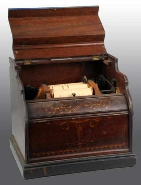 Appraisal: Wooden Mechanical Orgainette Roller Organ Description Needs adjustment Plays paper