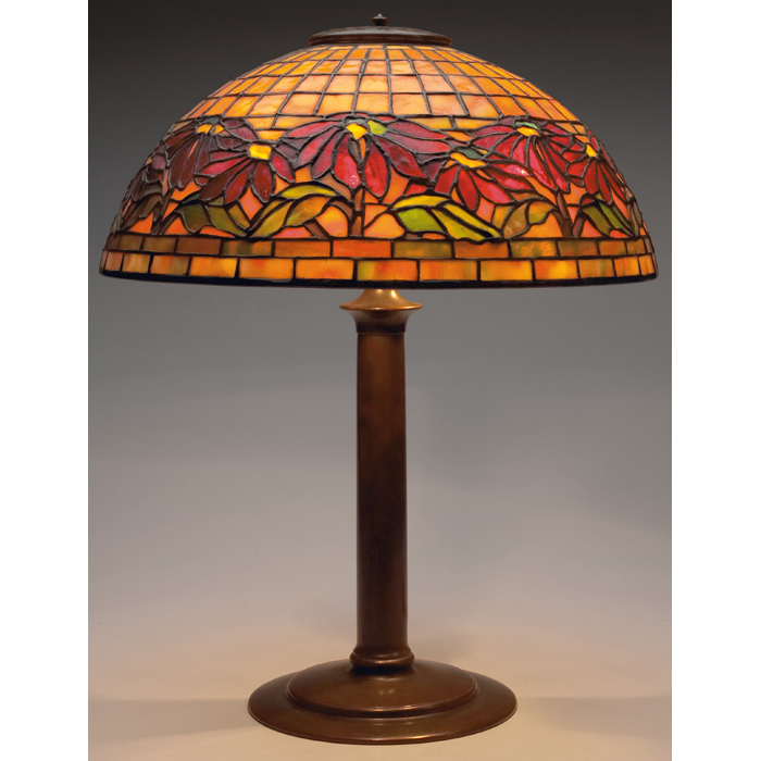 Appraisal: Exceptional Tiffany Studios table lamp leaded glass shade in the