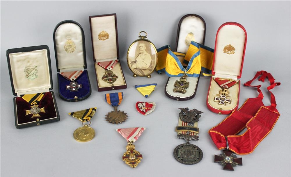 Appraisal: TEN VON LITTROW FAMILY MEDALS AND A VINTAGE PHOTOGRAPH OF