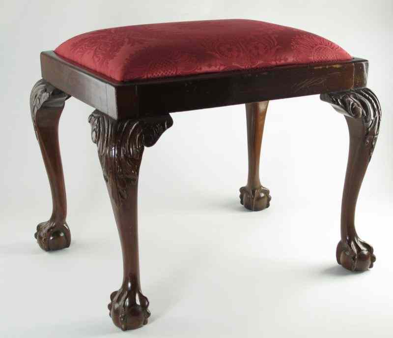 Appraisal: Chippendale Bench th centurycabriole legs with acanthus knees and ball