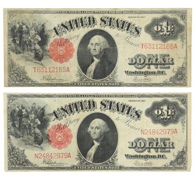 Appraisal: lot of U S currency red seal note Series of