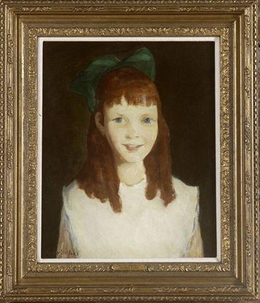 Appraisal: Style of George Luks Portrait of a Girl with Green