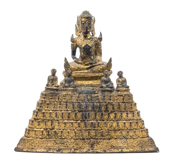 Appraisal: Sale Lot A Thai Gilt Bronze Figure of Buddha the