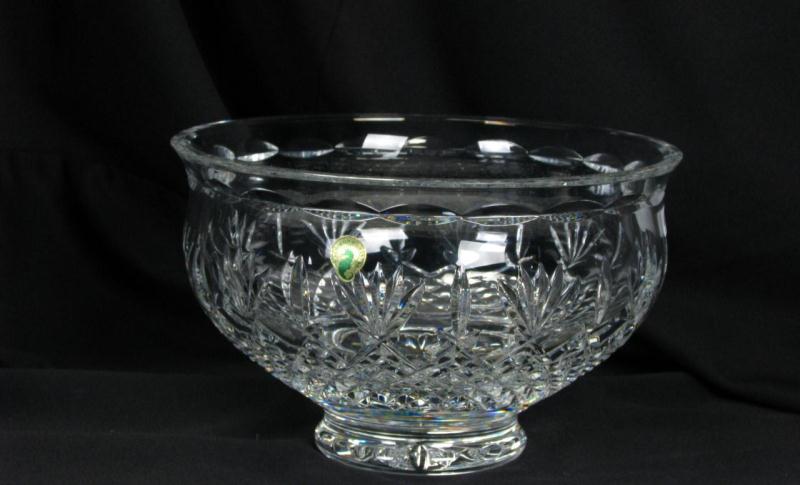 Appraisal: Signed Waterford Crystal Pedestal Bowl Waterford ''Killarney'' crystal bowl ''