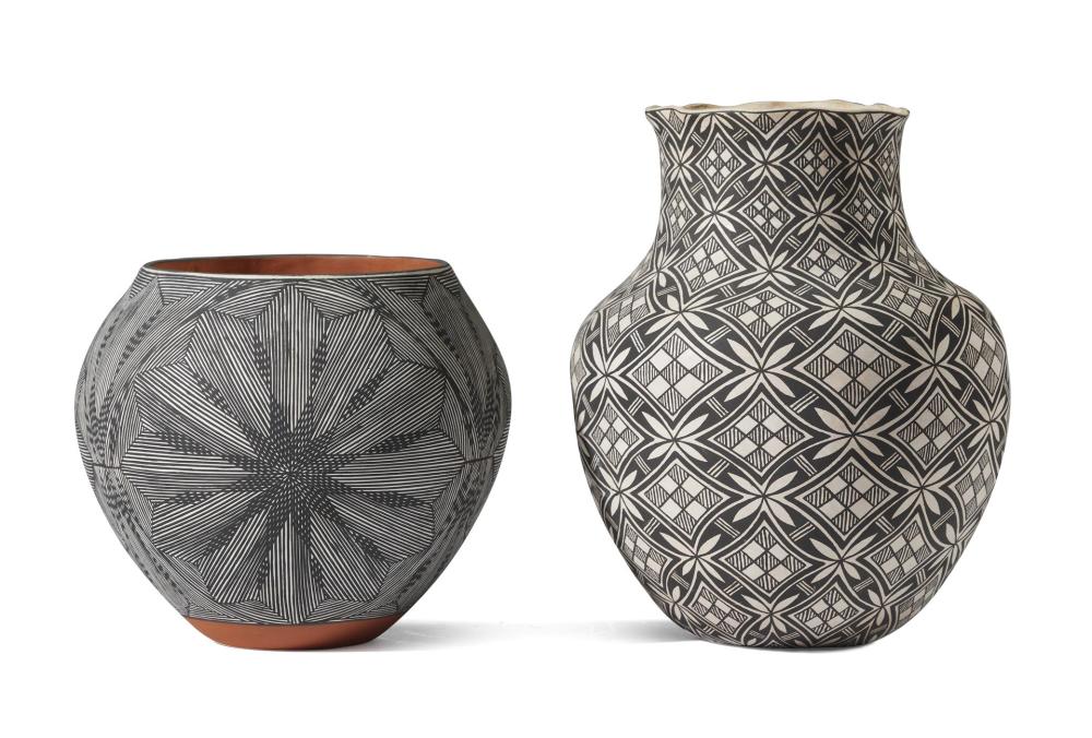 Appraisal: Two Acoma pottery vessels Two works A Nelda Lucero Acoma