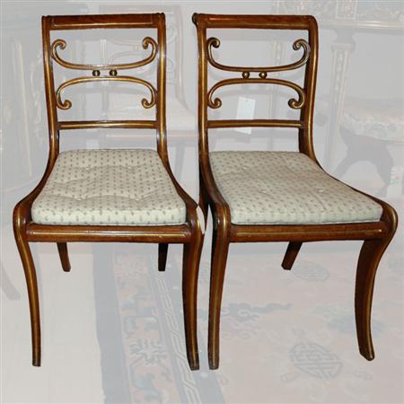 Appraisal: Set of Ten Regency Style Parcel Gilt Mahogany Dining Chairs