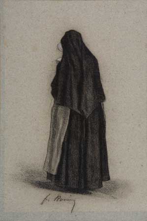 Appraisal: FRAN OIS BONVIN French - Study of a Standing Nun