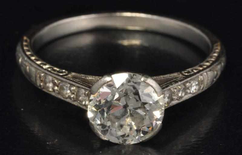 Appraisal: Platinum Diamond Ring Description Diamonds ct center stone with ctw