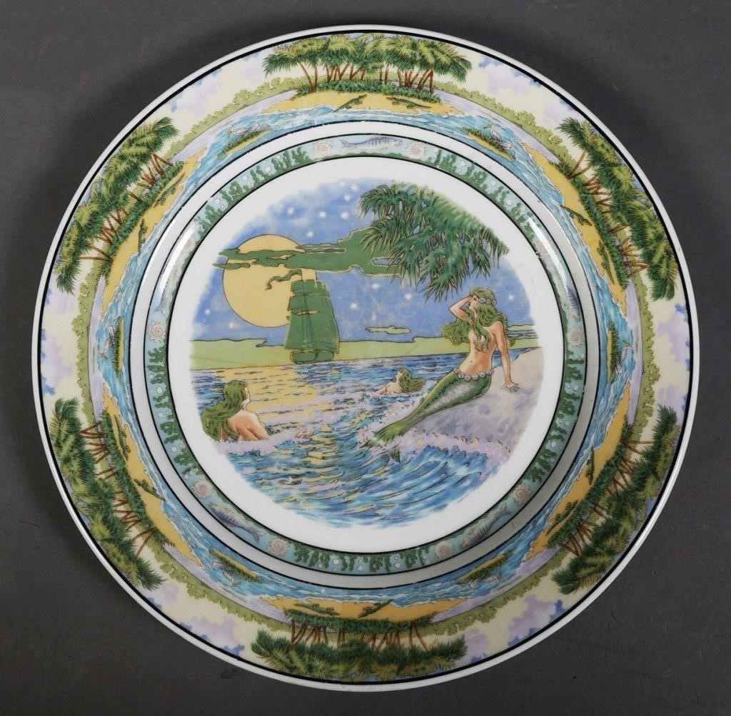 Appraisal: Original mermaid Vinoy Park Hotel plate by Onondaga Pottery This