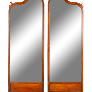 Appraisal: A Chinese Mirrored Two-Panel Screen Circa Height x width inches