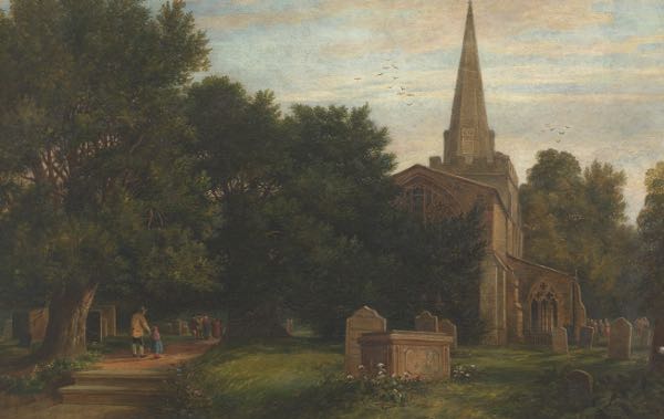 Appraisal: CONTINENTAL SCHOOL LATE TH EARLY TH CENTURY x Church scene