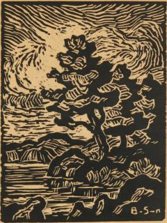 Appraisal: BIRGER SANDZEN - PENCIL SIGNED LINOCUT PRINT Titled 'Colorado Stream'