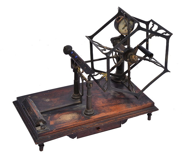 Appraisal: A VICTORIAN BRASS YARN WINDER the recording gauge dial inscribed