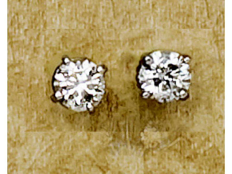 Appraisal: DIAMOND STUD EARRINGS k white gold screw back pierced earrings