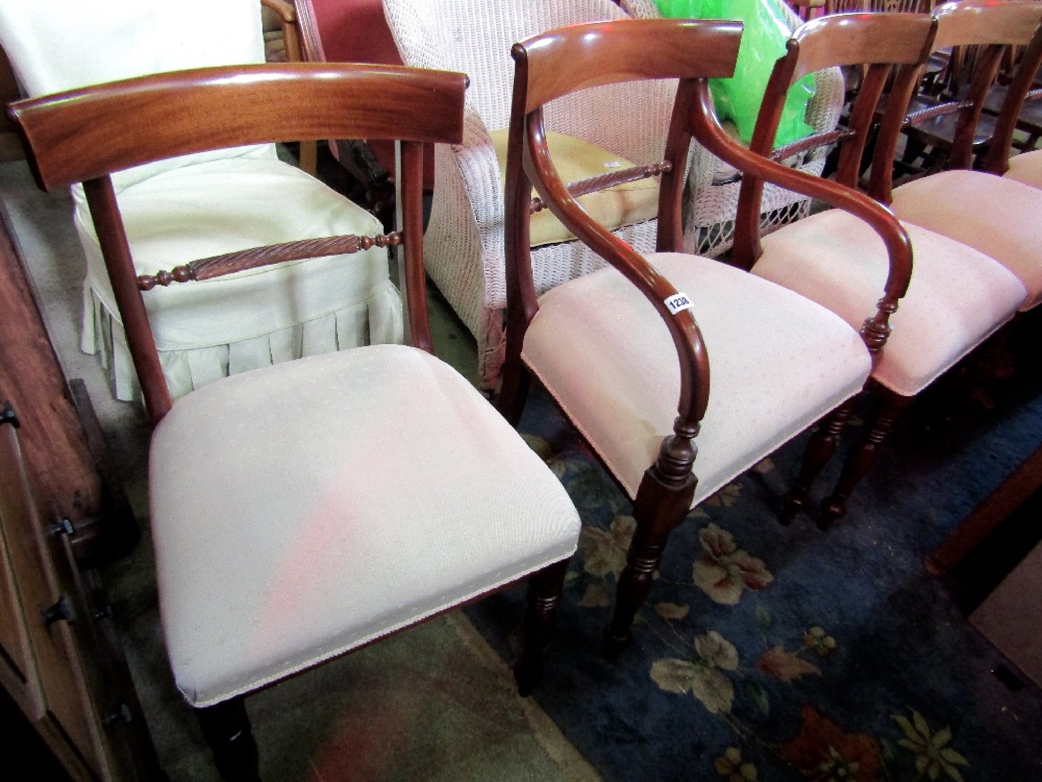 Appraisal: A set of eight reproduction Regency style dining chairs with