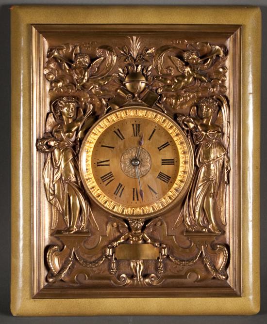 Appraisal: Classical style brass relief wall clock early th century the