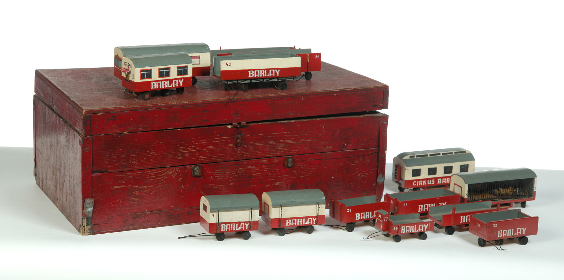 Appraisal: HANDMADE CIRCUS TRAIN American st half- th century Primitively constructed