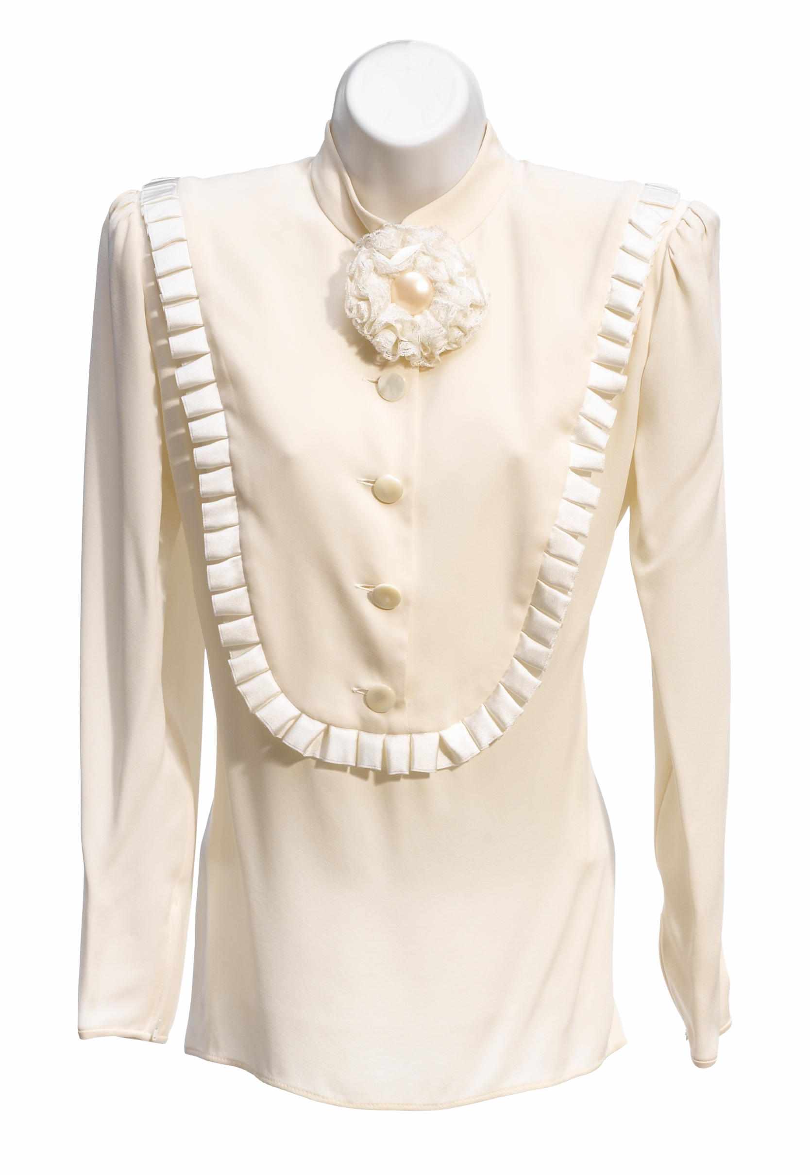 Appraisal: A Valentino cream silk blouse with rosette size together with