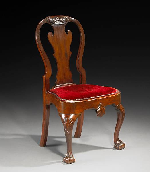 Appraisal: A George II walnut side chair possibly Irish second quarter