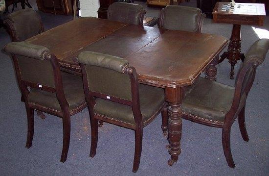 Appraisal: A set of six Victorian mahogany dinning chairs with leather