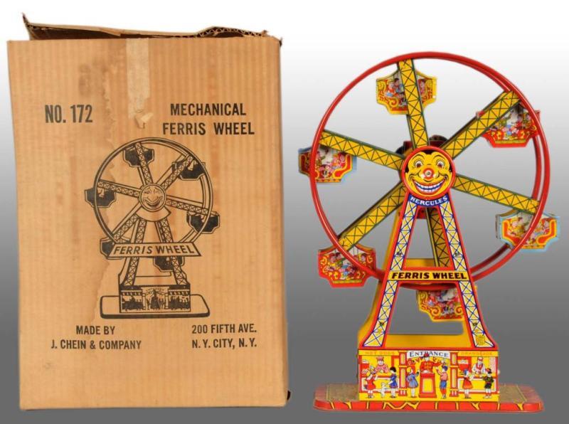 Appraisal: Tin Litho Chein Hercules Ferris Wheel Wind-Up Toy Description American