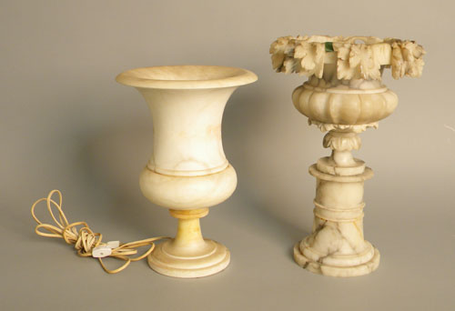 Appraisal: Two marble urns h and h