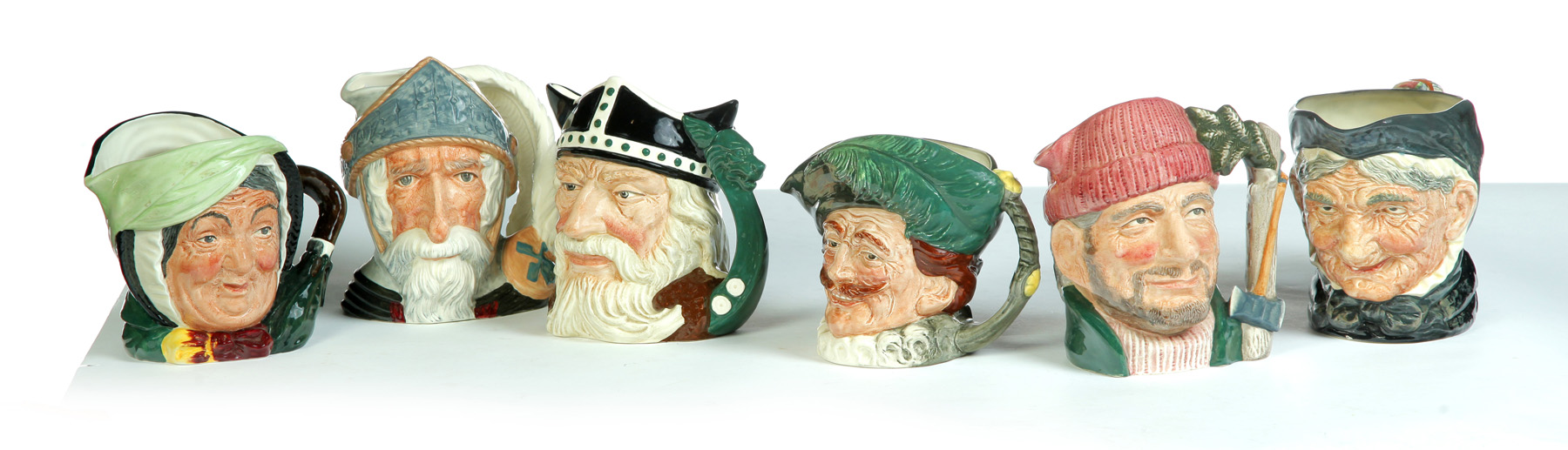 Appraisal: SIX ROYAL DOULTON CHARACTER JUGS England nd half- th century