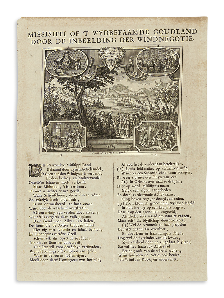 Appraisal: MISSISSIPPI BUBBLE Missisippi of 't Wydbefaamde Gouldland de Inbeelding der
