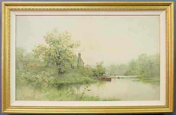 Appraisal: Lamasure Edwin Jr American - watercolor landscape painting with a