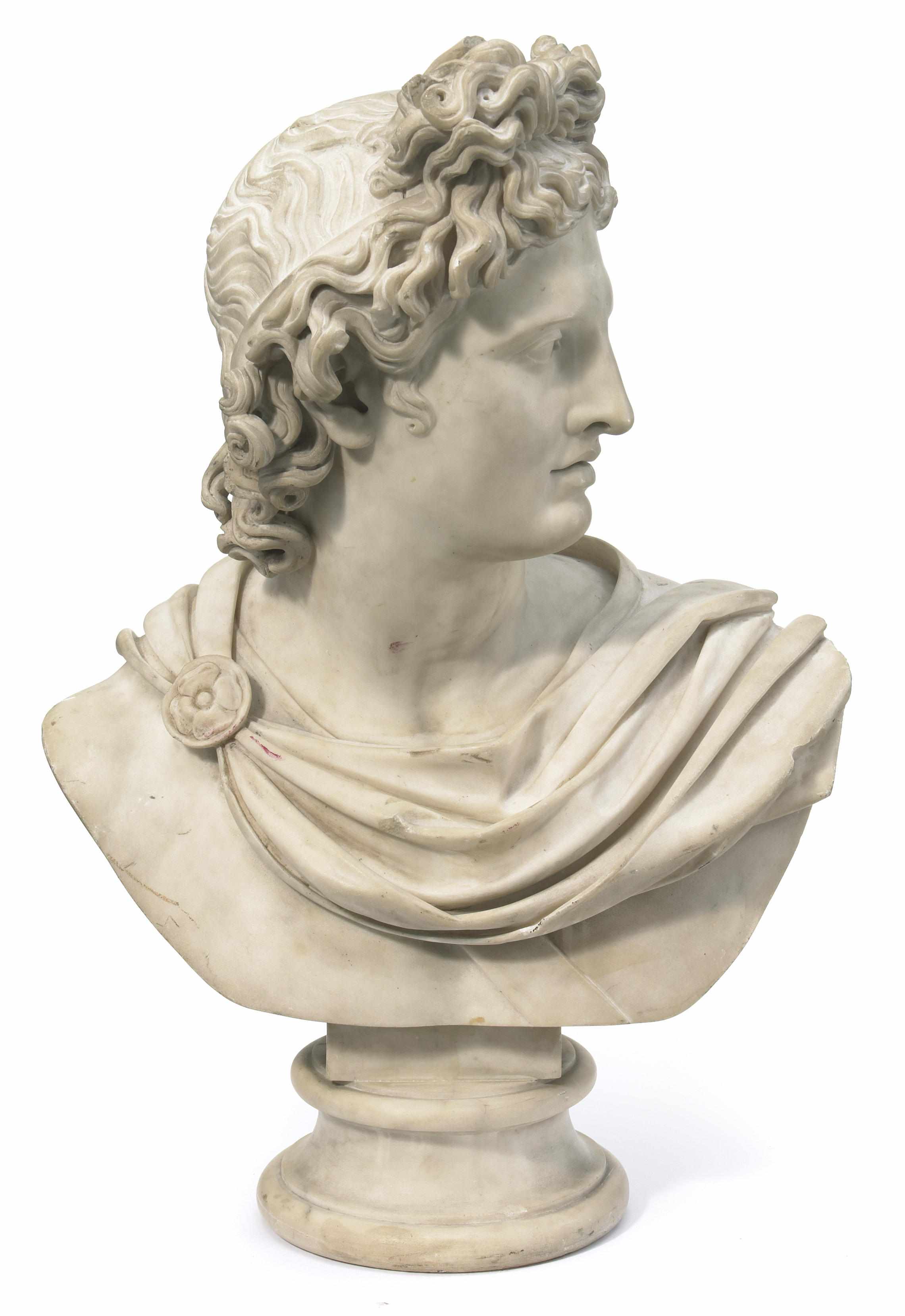 Appraisal: A very good quality Italian carved marble bust of the