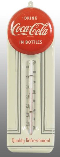 Appraisal: Embossed Tin Coca-Cola Thermometer Description s Only a few small