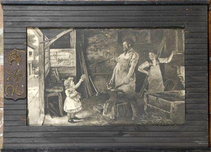 Appraisal: American School Late th Early th C Blacksmith's Shop Print