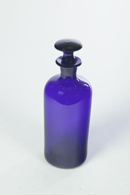 Appraisal: BLOWN GLASS BOTTLE American st half- th century Cobalt bottle