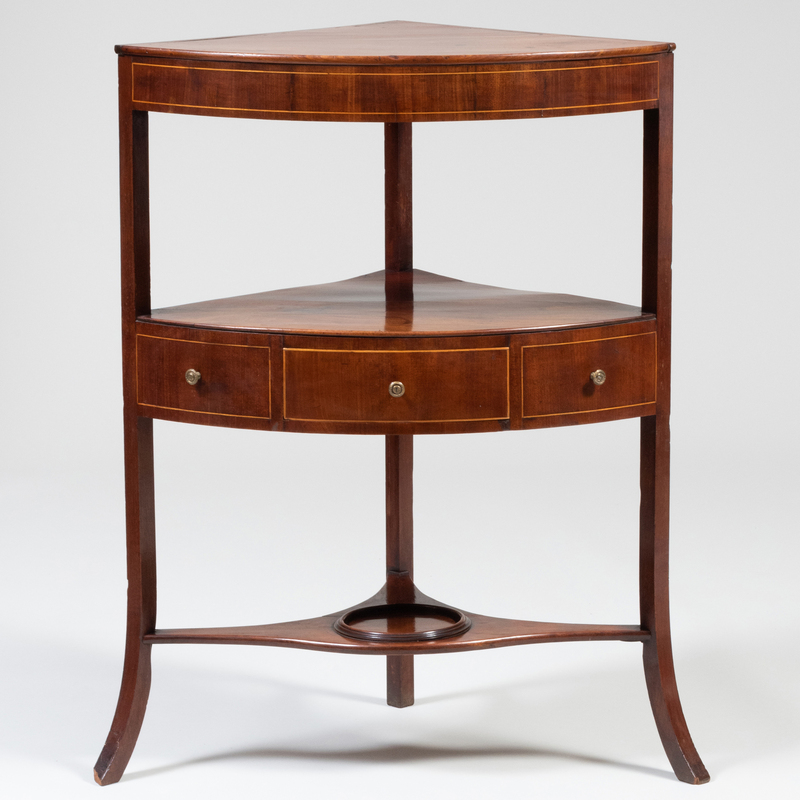 Appraisal: George III Inlaid Mahogany Washstand x x in Condition The