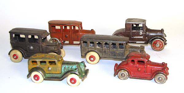 Appraisal: Cast iron toy cars Lot of assorted cast iron and