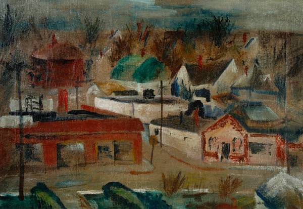 Appraisal: McGee Street Scene Possibly New Mexico signed 'McGee' lower right