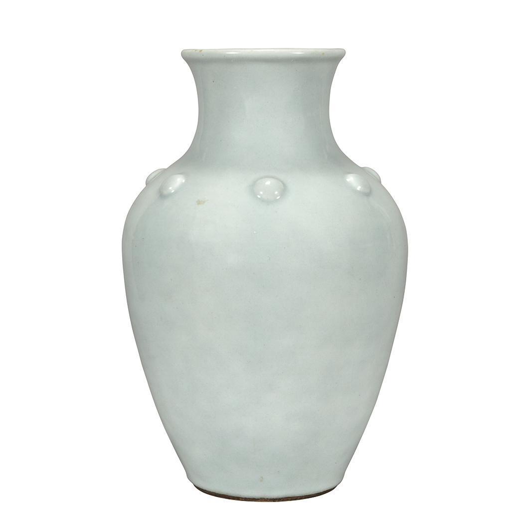 Appraisal: Chinese Blue Glazed Porcelain Vase th Century The body tapering