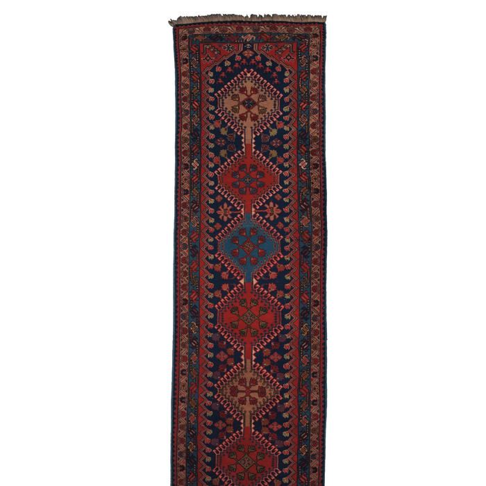 Appraisal: Persian Yalameh runner c stylized floral designwith medallions minorwear ''