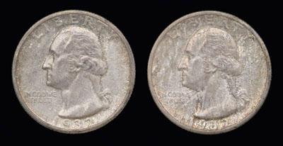 Appraisal: Two uncirculated -S quarters U S -cents silver both MS