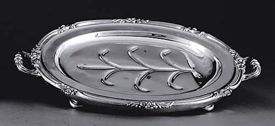 Appraisal: English silverplate well-and-tree warming platter late th century oval floral