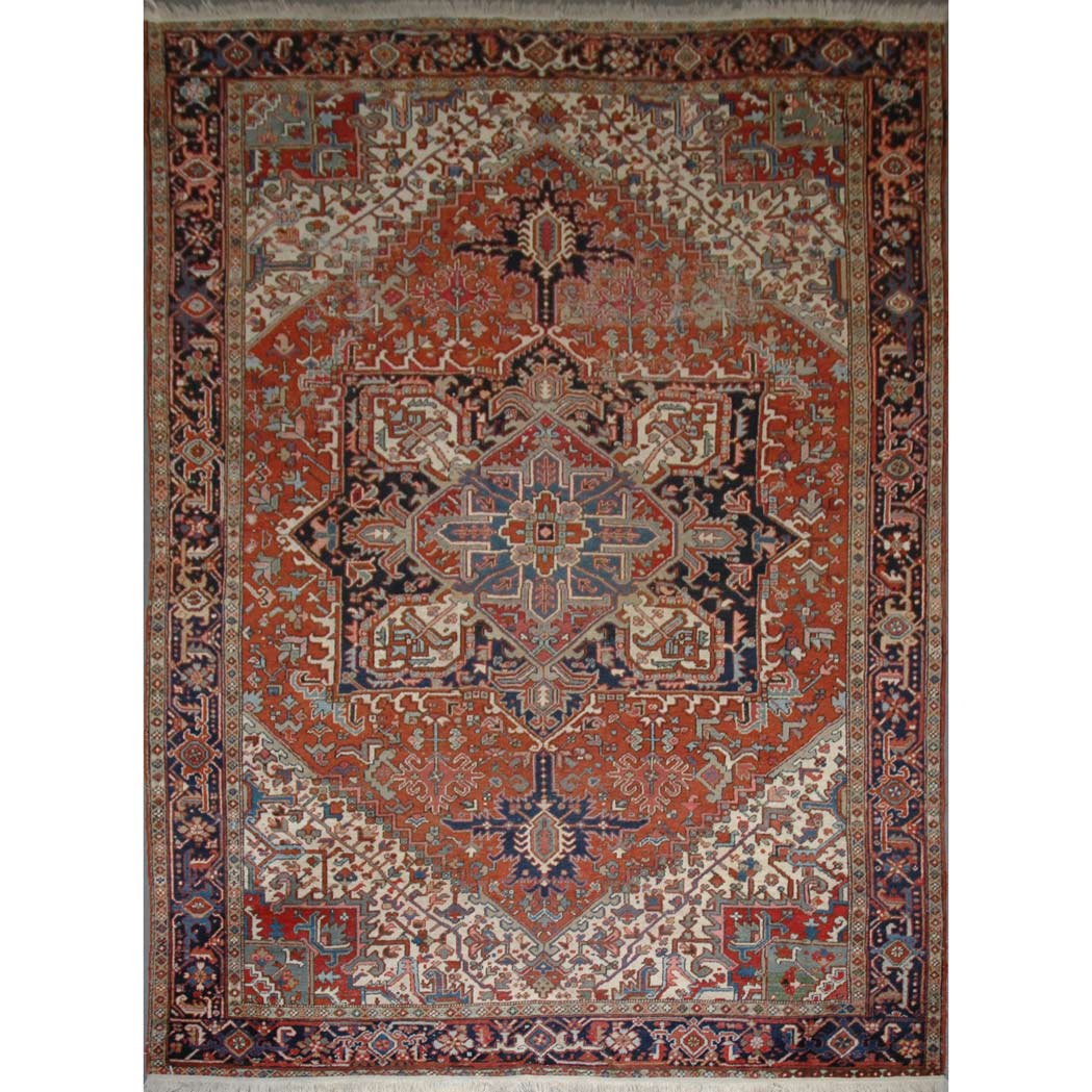 Appraisal: Heriz Carpet Northwest Persia circa The central geometric medallion on