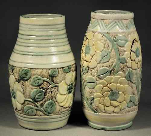 Appraisal: Two th Century Denby stoneware 'Danesby' ware slightly bulbous vases