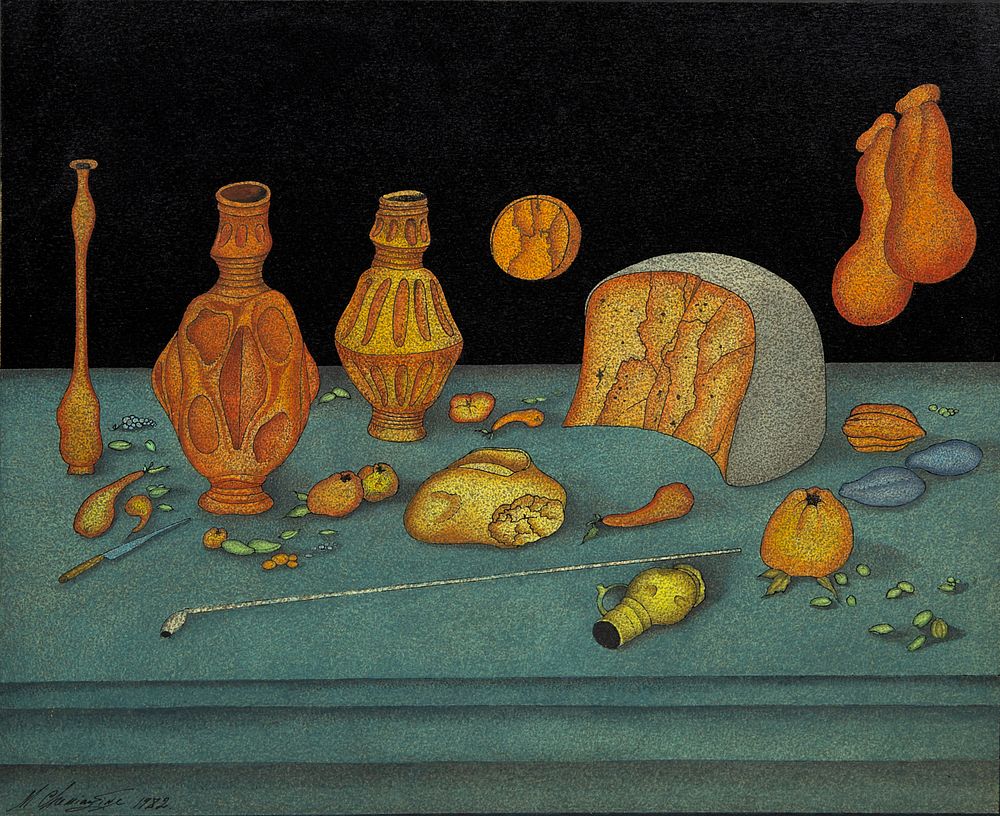 Appraisal: MIKHAIL CHEMIAKIN RUSSIAN B MIKHAIL CHEMIAKIN RUSSIAN B Still Life